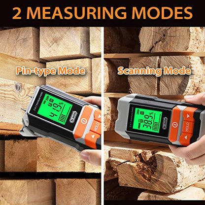 Dr.meter Wood Moisture Meter, 2 in 1 Pin & Pinless Moisture Tester, Digital Dampness Moisture Sensor Detector for Wood Firewood Drywall Paper Floor - WoodArtSupply