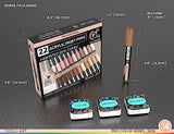 TOOLI-ART 22 Acrylic Paint Markers Paint Pens Pro Color Series Set 3mm Medium Tip for Rock Painting, Glass, Mugs, Wood, Metal, Glass Paint, Canvas, TOOLI-ART