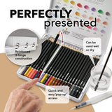 Castle Art Supplies Portraits Themed Watercolor Pencils Set | 24 Quality, Selected Vibrant Colors | Draw and Paint at the Same Time | For Adult Castle Art Supplies