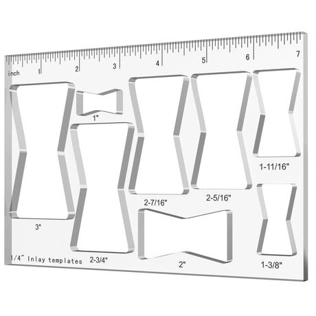 Hecfu 8 in 1 Router Template for Woodworking, Router Jig Bowtie Template, Bowtie Router Template Jig Kit, Butterfly Inlay Template Decorative Hecfu