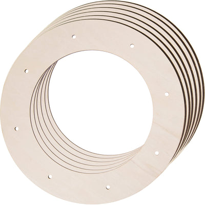 12 Pcs Wooden Wreath Frames for Crafts Unfinished Wooden Craft Floral Hoop Rings DIY Christmas Garland Wood Hanging Decorations for DIY Christmas