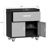 Washsemba Garage Metal Storage Cabinet for Garage with Adjustable Shelves Wheels, Rolling Tool Chest, Assembly Required, Warehouse, Basement, Tool Washsemba