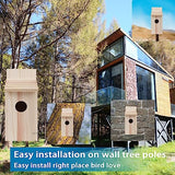 Oceek Cedar Blue Bird Box House Wood Bird House Bluebird Box House Cedar Wren and Chickadee Wren Home Outdoor Hanging Wood Birdhouse No Assembly OceeK