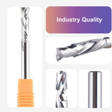 SpeTool 5PCS Compression Router Bits 1/4 inch Shank 1/4" Cutting Diameter ,Carbide UP Down CNC Router Bits Set Wood Router End Mills Carving Slotting SpeTool