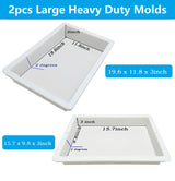 2Pcs Extra Large Reusable Epoxy Resin Table Mold 19x11x3 inch 15.7x9.8x3 inch Rectangles Epoxy Resin Molds for River Table, Coffee Side Table, ModWgGuo