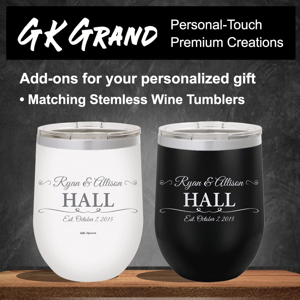 Personalized Cutting Board Wedding Gift Elegant Walnut Polished Live Edge Wood Display Custom Engraved Rustic Unique Anniversary Bride Groom Newlywed GK Grand Personal-Touch Premium Creations