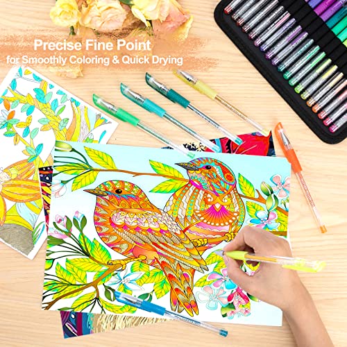 TANMIT Glitter Gel Pens, Glitter Pen with Case for Adults Coloring Boo ...