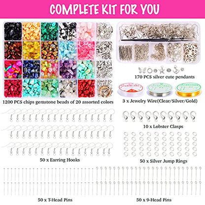 Xmada Jewelry Making Kit - 1587 PCS Beads for Jewelry Making, Jewelry Making Supplies with Crystal Beads, Jewelry Plier, Beading Wire, Earring Hooks, - WoodArtSupply