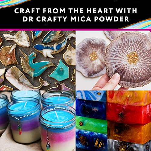 𝗗𝗥 𝗖𝗥𝗔𝗙𝗧𝗬® 𝗠𝗶𝗰𝗮 𝗣𝗼𝘄𝗱𝗲𝗿 for Epoxy Resin, Pigment Powder - Resin Mica Powder for Candle Making, Resin Powder – Epoxy Pigment Powder for Epoxy Resin, DR. CRAFTY