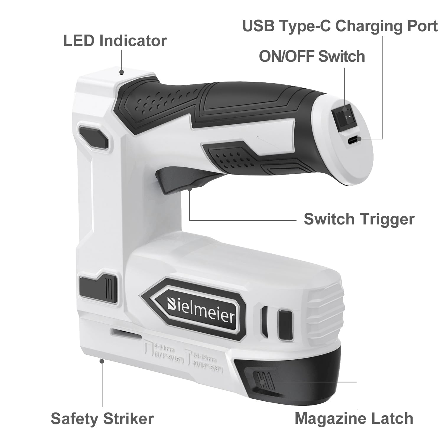 Bielmeier Electric Staple Gun, 2 in 1 Lithium-ion Electric Stapler, 4V Cordless Brad Nailer Kit with Staples Nails, USB Charger, Power Tacker for - WoodArtSupply