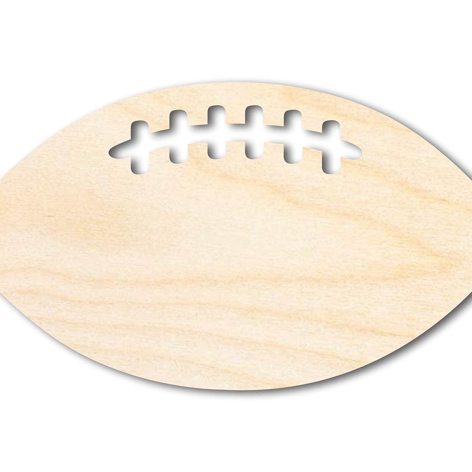 Unfinished Wood Football Threads Shape - Sports Craft - up to 36" DIY 12" / 1/4" 24 Hour Crafts