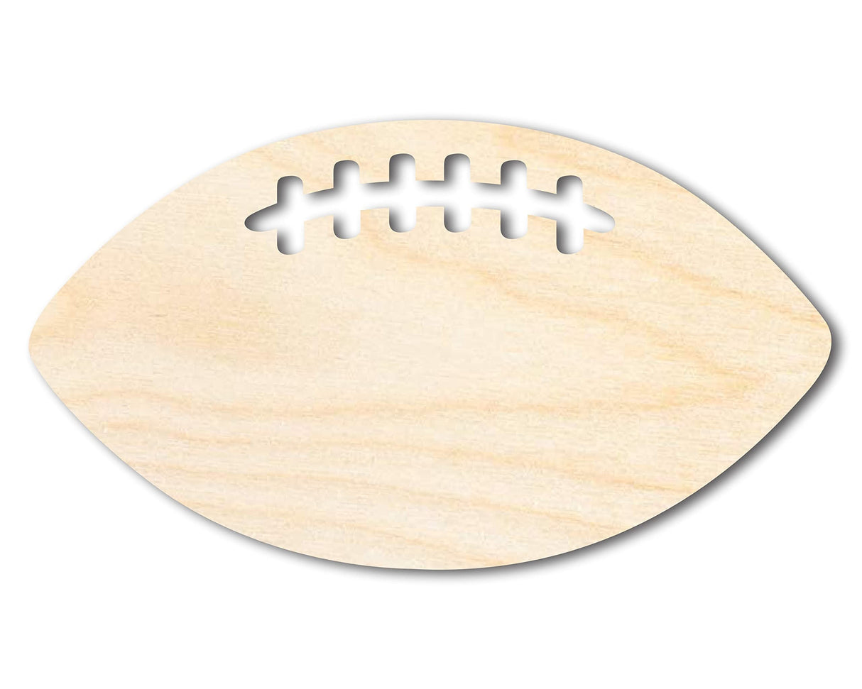 Unfinished Wood Football Threads Shape - Sports Craft - up to 36" DIY 12" / 1/4" 24 Hour Crafts