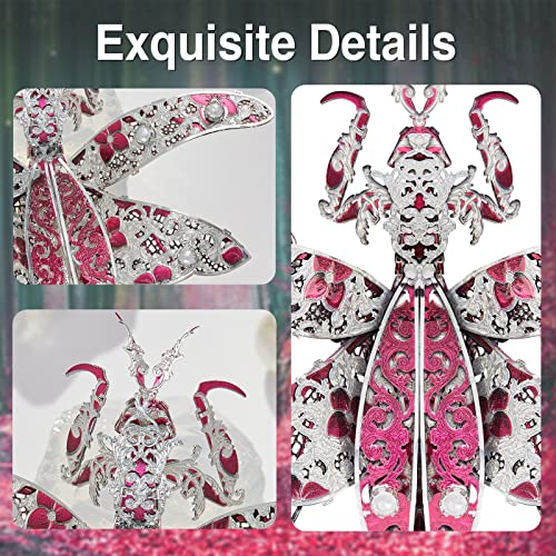 Piececool 3D Metal Model Kits, Mini Mantis - Metal Model Building Kits DIY Assembling Handcraft Kits 3D Puzzles for Adults, Best Gifts Piececool