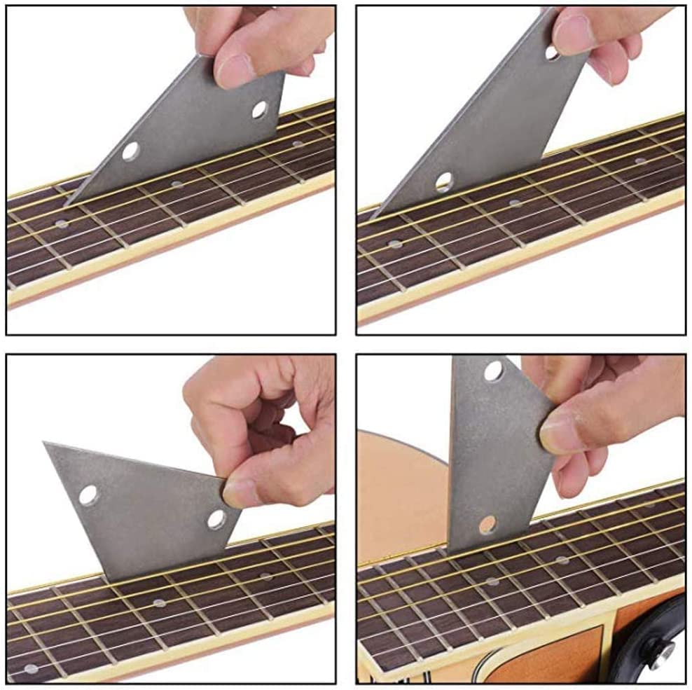 TUOREN Luthiers Tool Kit Guitar Neck Notched Straight Edge String Action Gauge Ruler String Height Gauge Fret Rocker Set Up Tool for Guitar Fretboard TUOREN