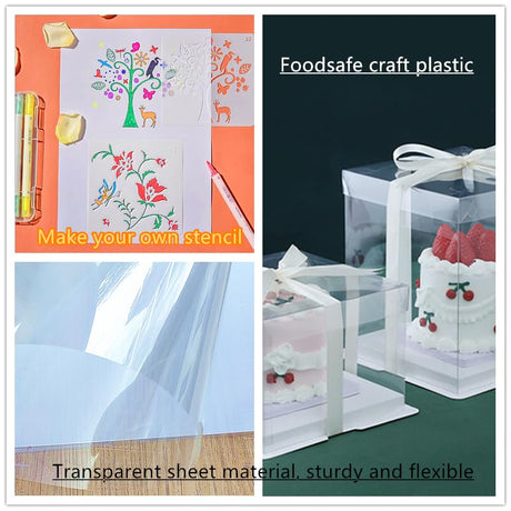 Clear Blank Stencil Sheet for Cricut. 8 Pack 12" x 24" 7.5mil/0.19mm Thick .Gift, Silhouette, Acetate Template Material,Craft Plastic Sheets HOOLOURUM