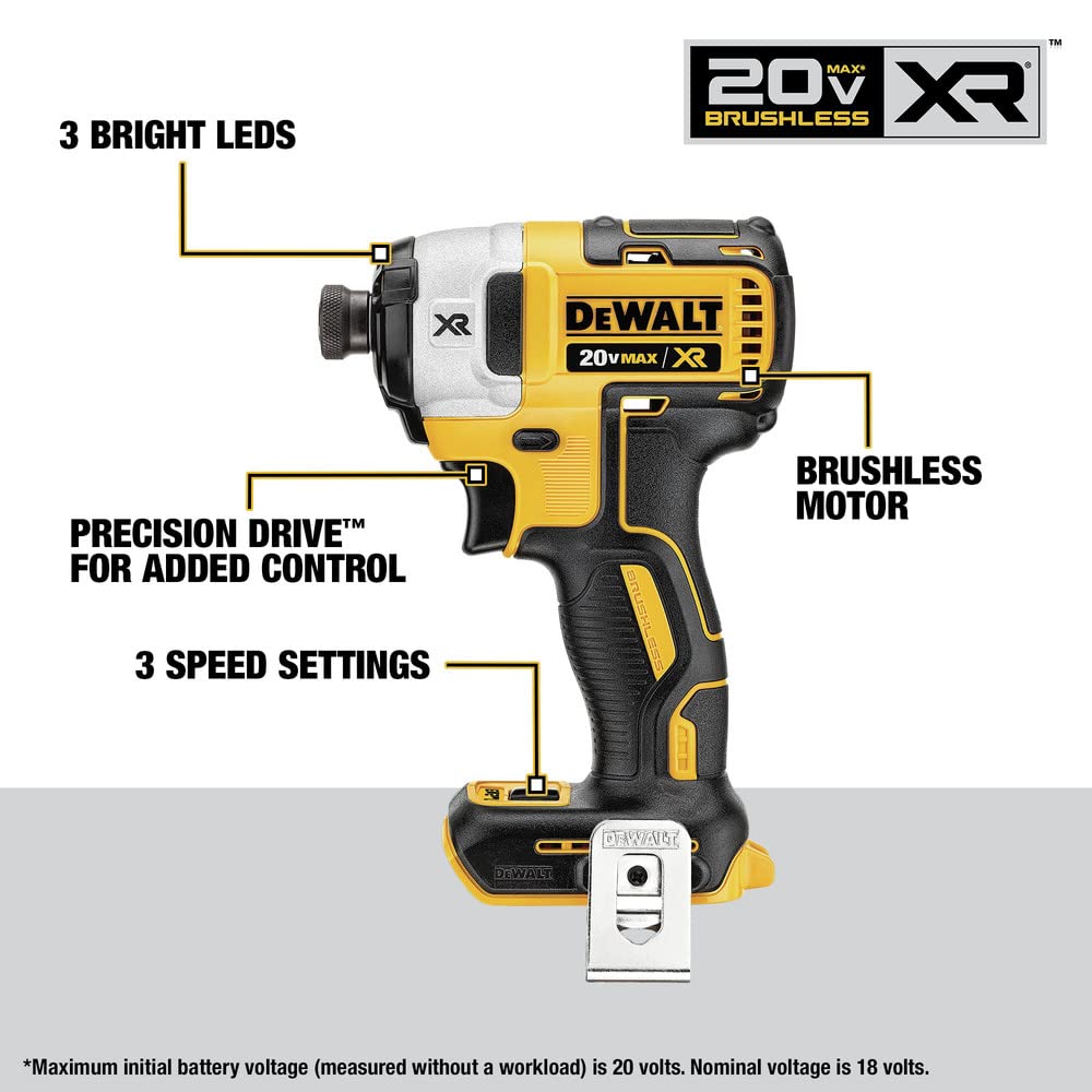 DEWALT 20V MAX XR Power Tools Combo Kit, Hammer Drill, Impact Driver, Reciprocating Saw, and Work Light, 4-TOOL (DCK449P2) - WoodArtSupply