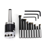12pcs Precision Boring Head Shank Boring Bar Set F1-12 50mm Boring Head with 9pcs 12mm Boring Bars for CNC Millling Machine Lathe Tool Set HYYKJ-US