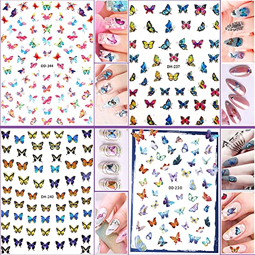 JOYJULY Nail Art Brushes, Nail Art Kit for Beginners with Nail Dotting Tools Butterfly Nail Art Stickers Nail Art Foil Rhinestone Nail Art Striping