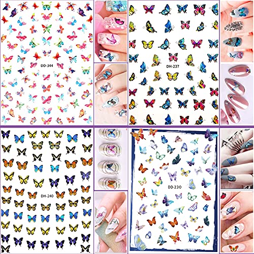 JOYJULY Nail Art Brushes, Nail Art Kit for Beginners with Nail Dotting Tools Butterfly Nail Art Stickers Nail Art Foil Rhinestone Nail Art Striping - WoodArtSupply