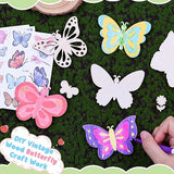 57 PCS Butterfly Unfinished Wooden, Butterfly Cutout for Crafts Blank Wood Butterfly Shaped Slices Kits with Decorate Tools for Kids Adult Home BAPHILE