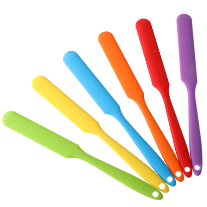 WLLHYF Color Silicone Spatula 6pcs 9.8in Extra Large Long Handle Non Stick Baking Icing Scraper Pastel Spreader Mixing Stir Sticks Cake Cream Pancake