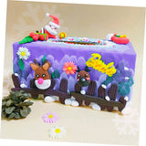 STOBOK Kids DIY Craft Kit 6pcs Box DIY Tissue Box Desk Dispenser Container Square Tissues Dispenser Paper Holder Box Crafting Blank Box Wooden Towel STOBOK