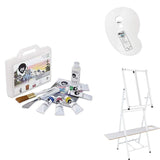 Bob Ross Basic Paint Set - 10 Piece Landscape Set with Plastic Storage and Carry Case, 2-in1 Studio Easel, Clear Plastic Palette - Bundle BobRoss