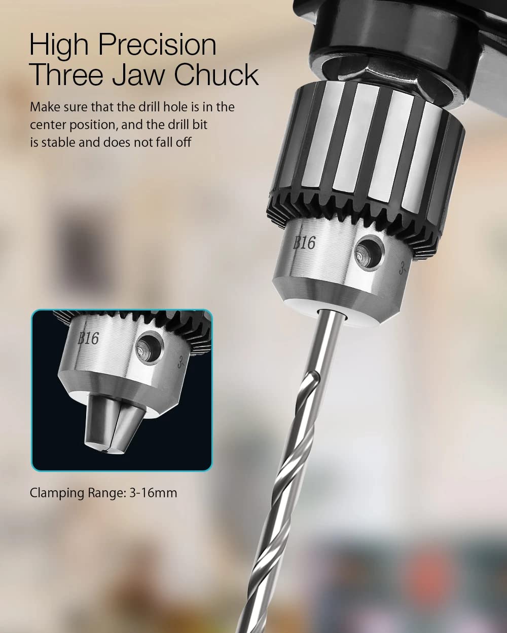 BACHIN MINIQ Bench Drill Stand 1050W Mini Electric Bench Drilling Machine Drill Chuck 3-16mm BACHIN