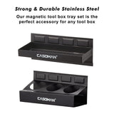 CASOMAN Magnetic Toolbox Shelf, Tray, Paper Towel Holder, 4-Piece Set, Black, Variety of Use, Durable, Magnets Any Metal Surface CASOMAN