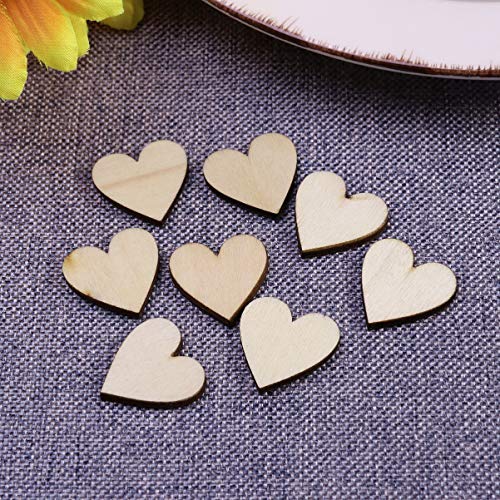 Vosarea 50pcs Wooden Hearts Slices Blank Unfinished Wooden Discs Cutout Pieces Embellishments for Scrapbooking Wedding Table Scatter DIY Arts Craft VOSAREA