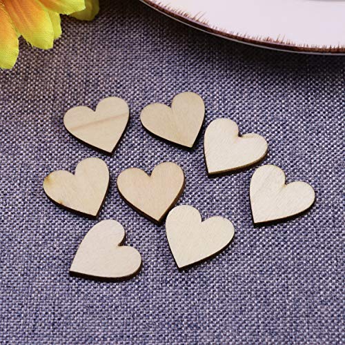 Vosarea 50pcs Wooden Hearts Slices Blank Unfinished Wooden Discs Cutout Pieces Embellishments for Scrapbooking Wedding Table Scatter DIY Arts Craft - WoodArtSupply