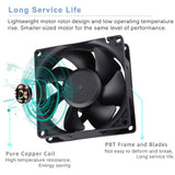 GDSIME AXIAL 8025, New Muffin Fan, 110V 115V 120V 220V 240V AC 80mm Fan, Ventilation Exhaust Projects Cooling Fan GDSTIME