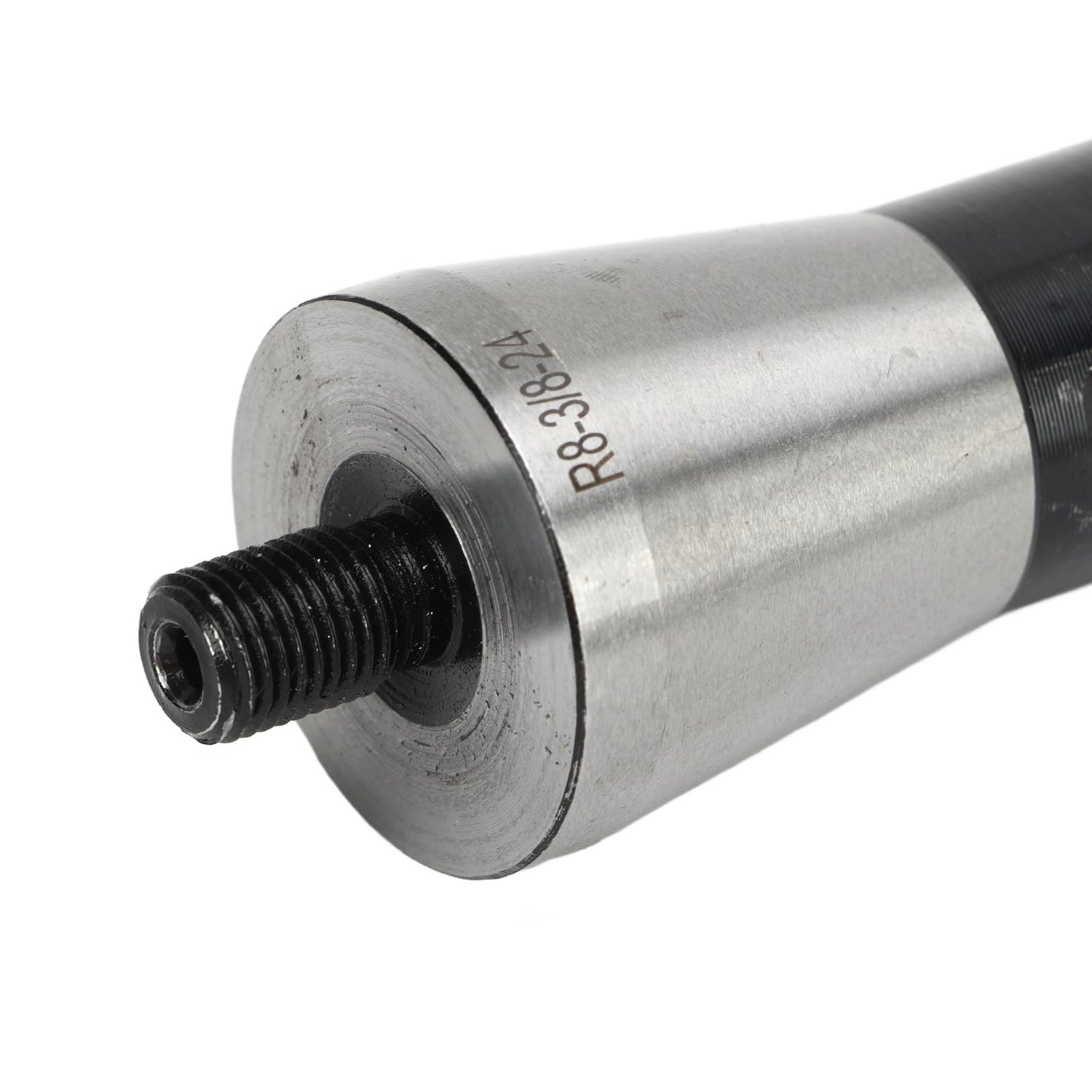 Tool Steel Drill Chuck Arbor, R8 Shank to 3/8in Threaded Manganese Steel 24mm Length R8 Shank Mill Arbor Adapter,Lathe Tools,Used for Tapping, PerGar