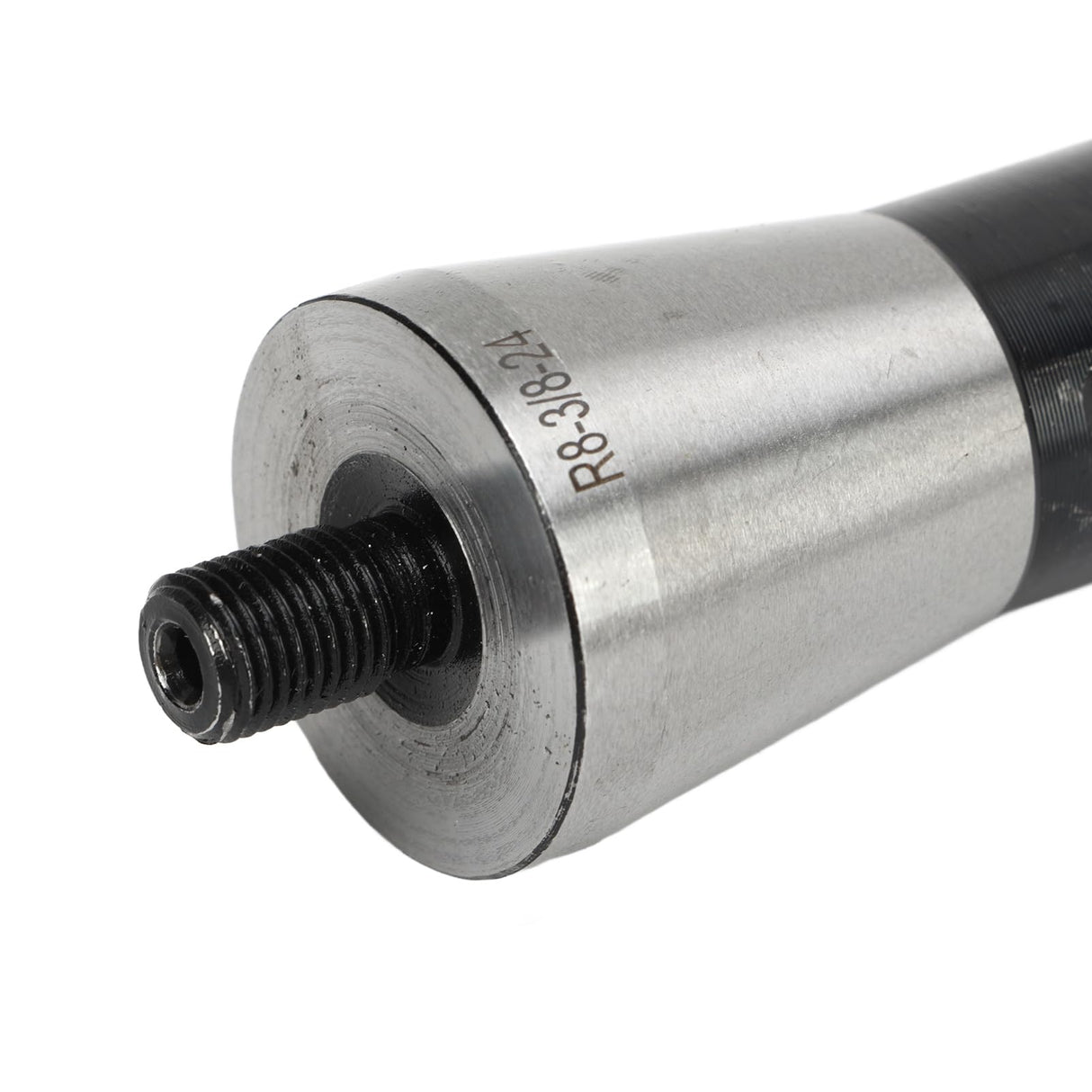 Tool Steel Drill Chuck Arbor, R8 Shank to 3/8in Threaded Manganese Steel 24mm Length R8 Shank Mill Arbor Adapter,Lathe Tools,Used for Tapping, PerGar
