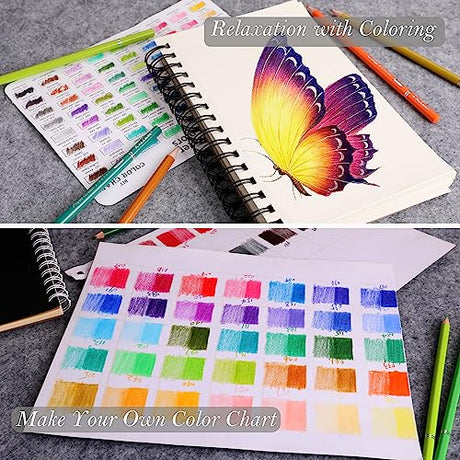 KALOUR Premium Colored Pencils,Set of 50 Colors,Artists Soft Core with Vibrant Color,Ideal for Layering Blending Shading,Color Pencils for Adults KALOUR