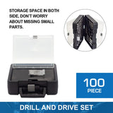 PRESTO Drill Bit Set - 100-Piece Drilling and Driving Combo Kit High Speed Steel Drill Bits & Driver Set for Wood Metal Cement Masonry and Plastic PRESTO