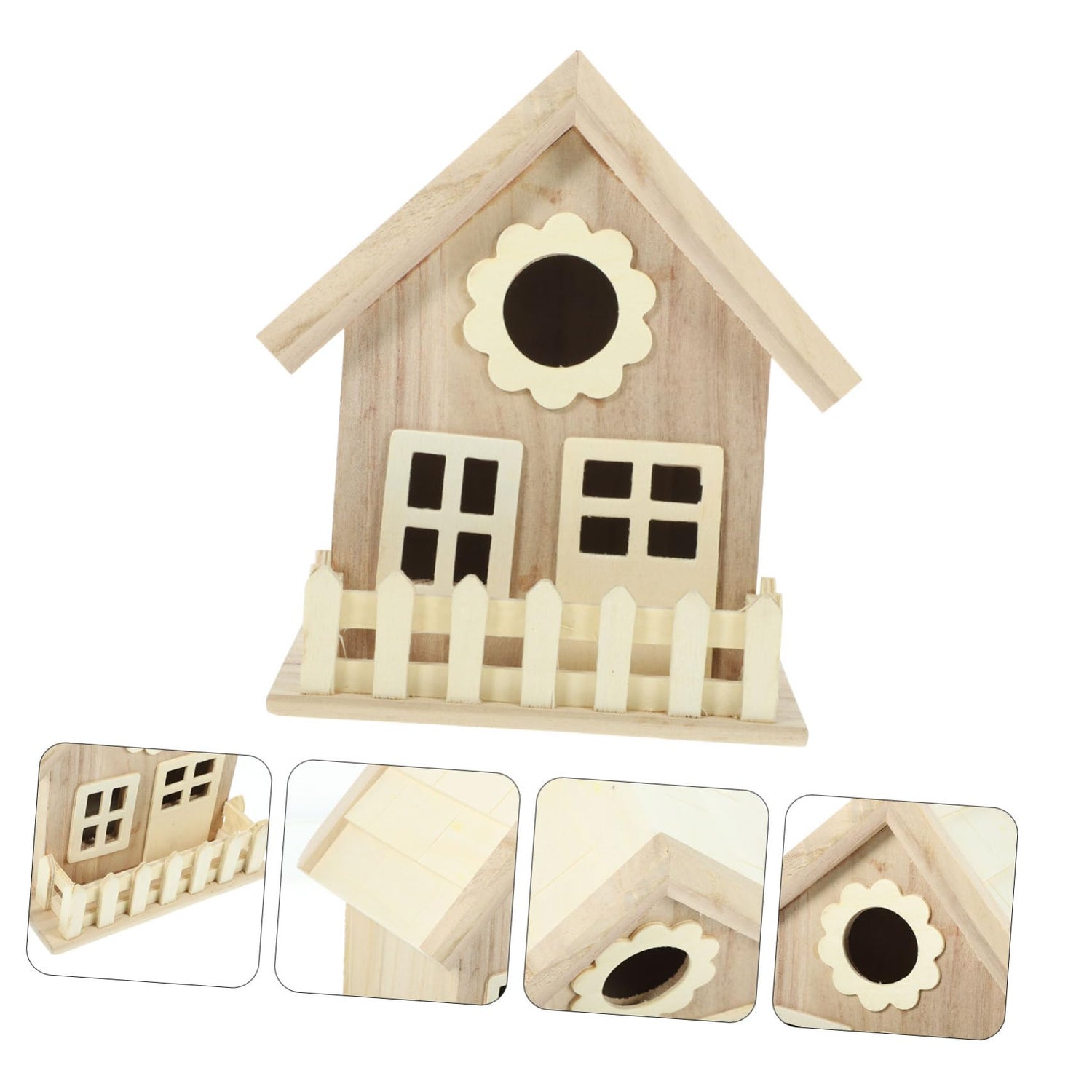Toddmomy House Bird Nest Unfinished Wood Birdhouse Kits Unpainted Bird Houses Wooden Bird House Bird Houses for Outdoor Delicate Bird House Unpainted Toddmomy