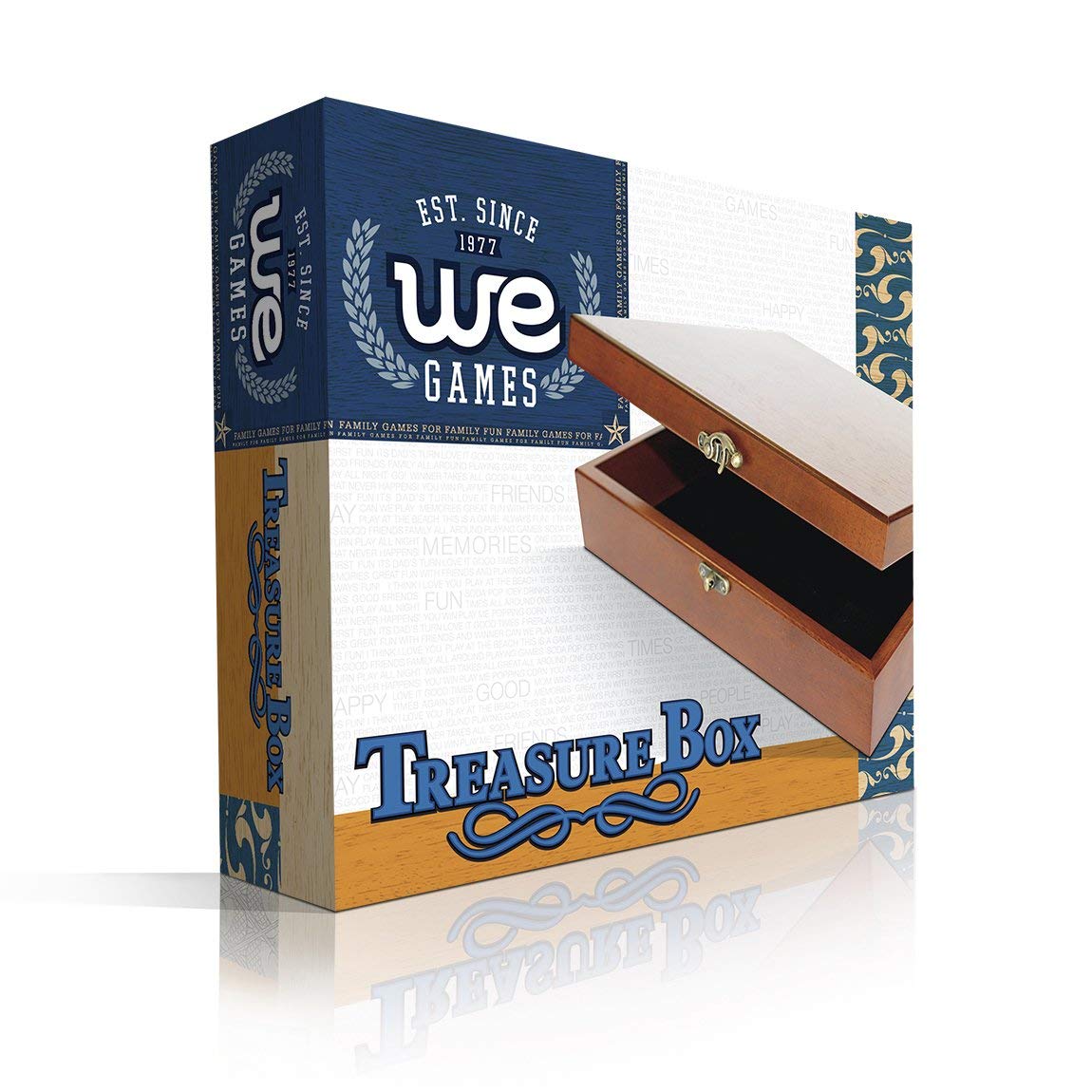 WE Games Custom Engravable Wooden Keepsake Storage Box, Decorative Memory Box, Storage with Brass Fixtures, Storage for Photos, Stationary, Jewelry, WE Games