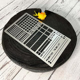 Aleks Melnyk No.423 Metal Stencil for Bullet Journaling, Bookmark, Planning, Drawing, Banners, Lines, Lists, Planner Stamps, Habit Tracker, Dot Aleks Melnyk