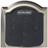 SCHLAGE Z-Wave Connect Camelot Touchscreen Deadbolt with Built-In Alarm, Satin Nickel, BE469 CAM 619, Works with Alexa via SmartThings, Wink or Iris SCHLAGE