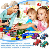 Zhanmai 6 Pieces Unfinished Wooden Cars DIY Wooden Race Car Wood Car Toys Paintable Wood Toys Crafts for Students Home Activities Craft Projects Easy Zhanmai