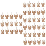 EXCEART 60 Pcs Christmas Deer Pendant Deer Head Wood Cutouts Wooden Deer Head Christmas Ornaments Reindeer Wooden Decor Christmas Tree Decorations EXCEART
