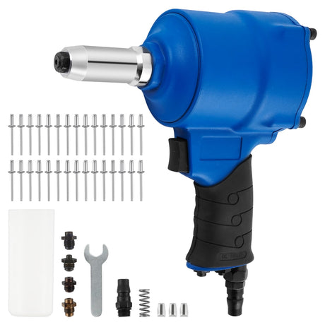 Consfly Pneumatic Rivet Gun, Air Riveter, 3/32", 1/8", 5/32", 3/16" and 1/4" Capacity Heavy Duty Pop Rivet Gun for Industrial Riveting, Decoration, Consfly