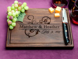 Straga Personalized Cutting Boards | Handmade Wood Engraved Charcuterie | Custom Wedding, Anniversary, Engagement Gift for Couples Straga