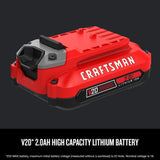 Craftsman V20 Lithium Ion Battery, 2.0-Amp Hour, 2 Pack (CMCB202-2) Craftsman