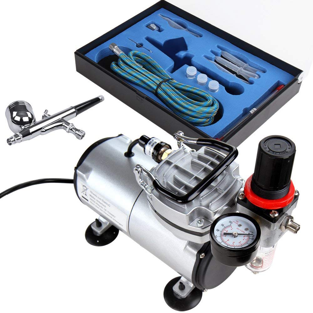 TIMBERTECH Airbrush Kit with Compressor, Multi-purpose Airbrush Compressor Set, Dual Action Gravity Feed Airbrush Kit with Airbrush Gun Hose for TIMBERTECH