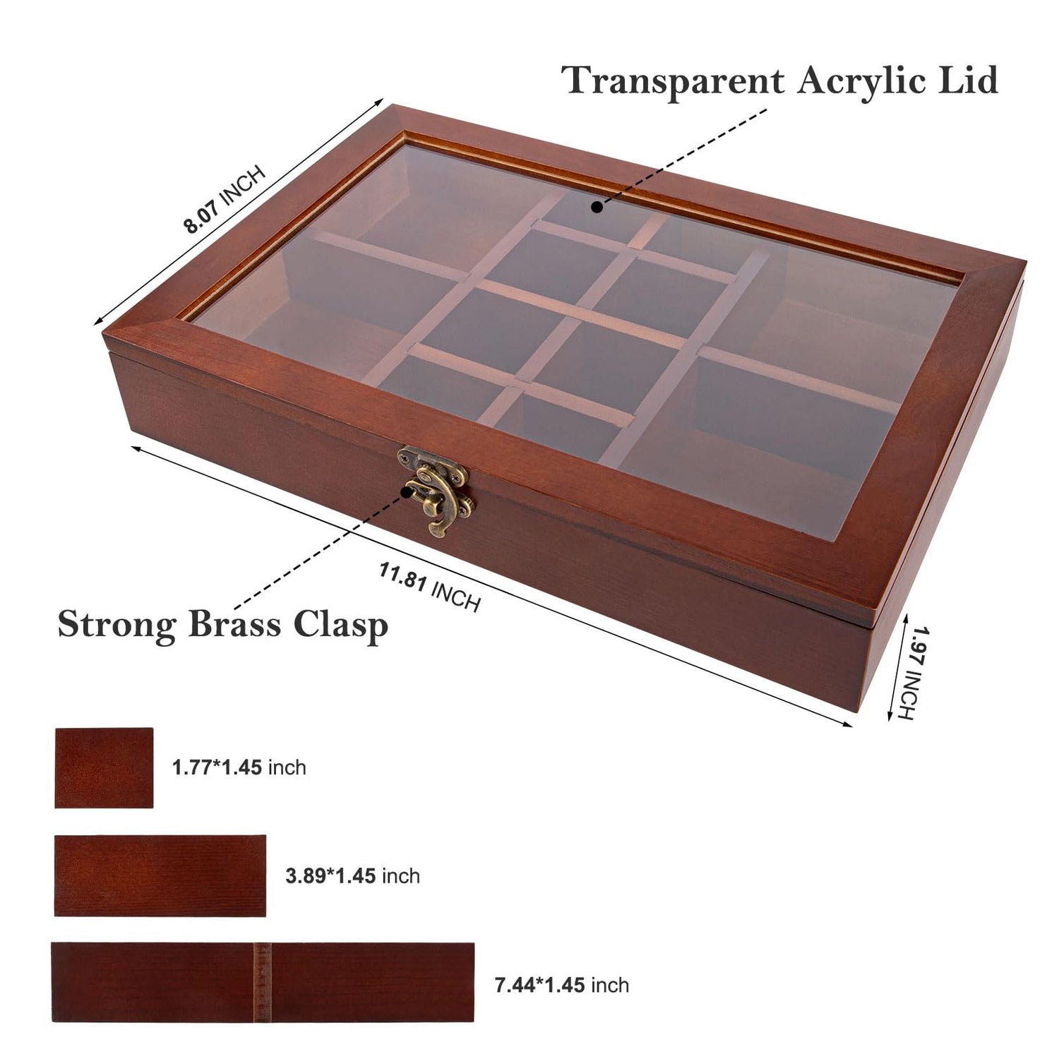 Mooncraftlogy Adjustable Rock Display Case, Crystal Collection Box with Shelves, Wood Witchy Stones Organizer Storage,Gem Holder with Lid for Mooncraftlogy