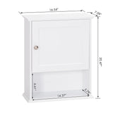 Spirich Wall-Mounted Bathroom Cabinet with Adjustable Shelf in White Spirich