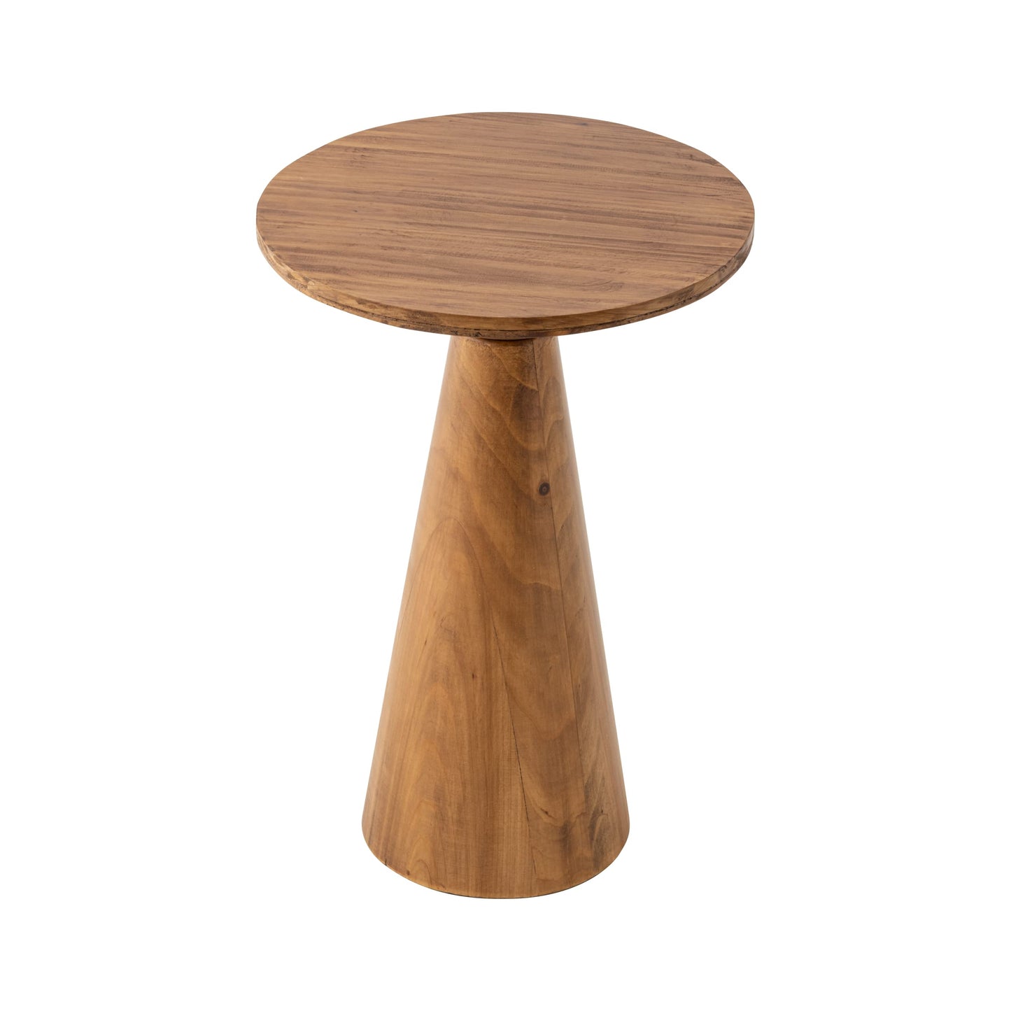 COZAYH Small Pedestal End Table Round Farmhouse Martini Table Wood Plant Stand Rustic Drink Table for Small Space Living Room, Walnut