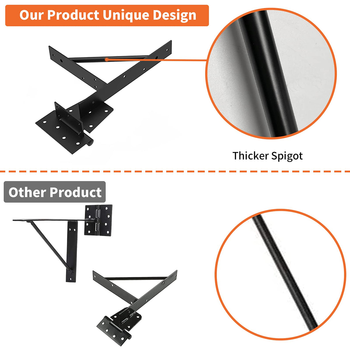 Gate Corner Brace Bracket Heavy Duty Adjustable No Sag Kit Durable Solid Iron for Shed Doors,Driveway Gates,Corral Gates,Wood Windows,Gate Frame Kunzye